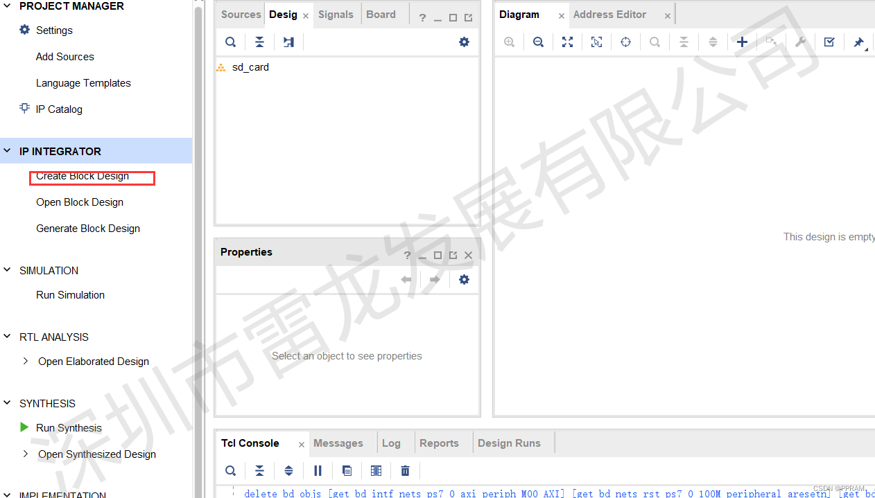 Create Block DesignBD