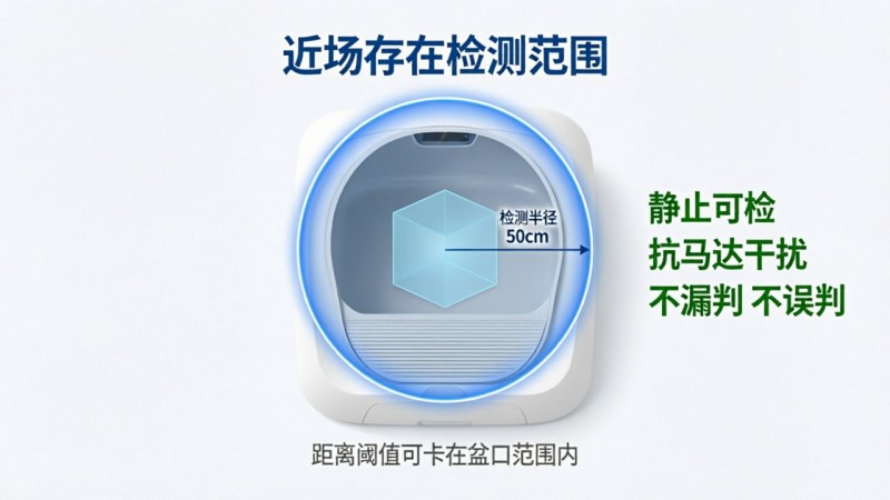 智能全自动清理猫砂盆猫咪存在检测方案设计